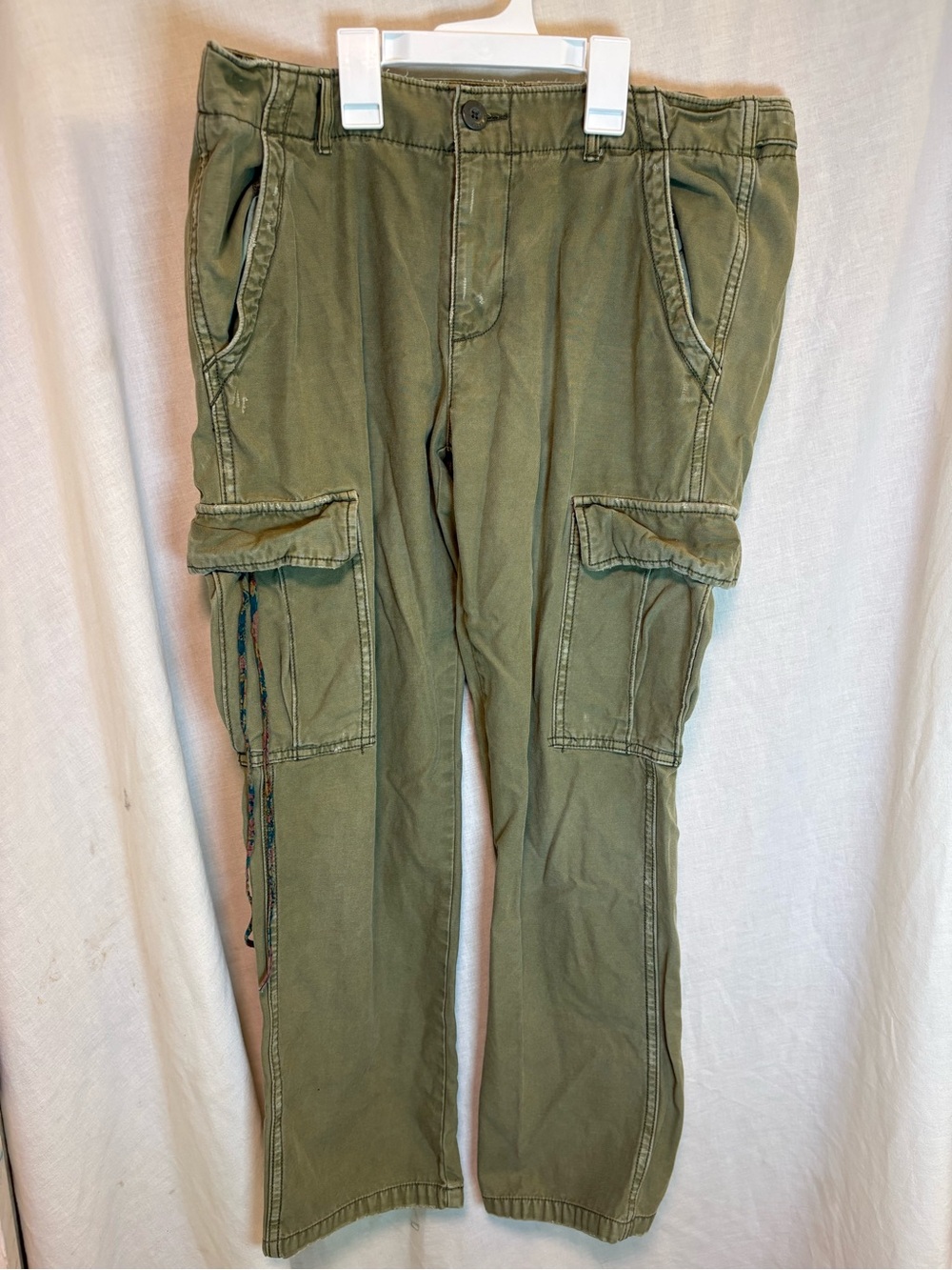 American Eagle Cargo Slouchy Skinny Jeans Women’s Size 8 Olive Green Y2K